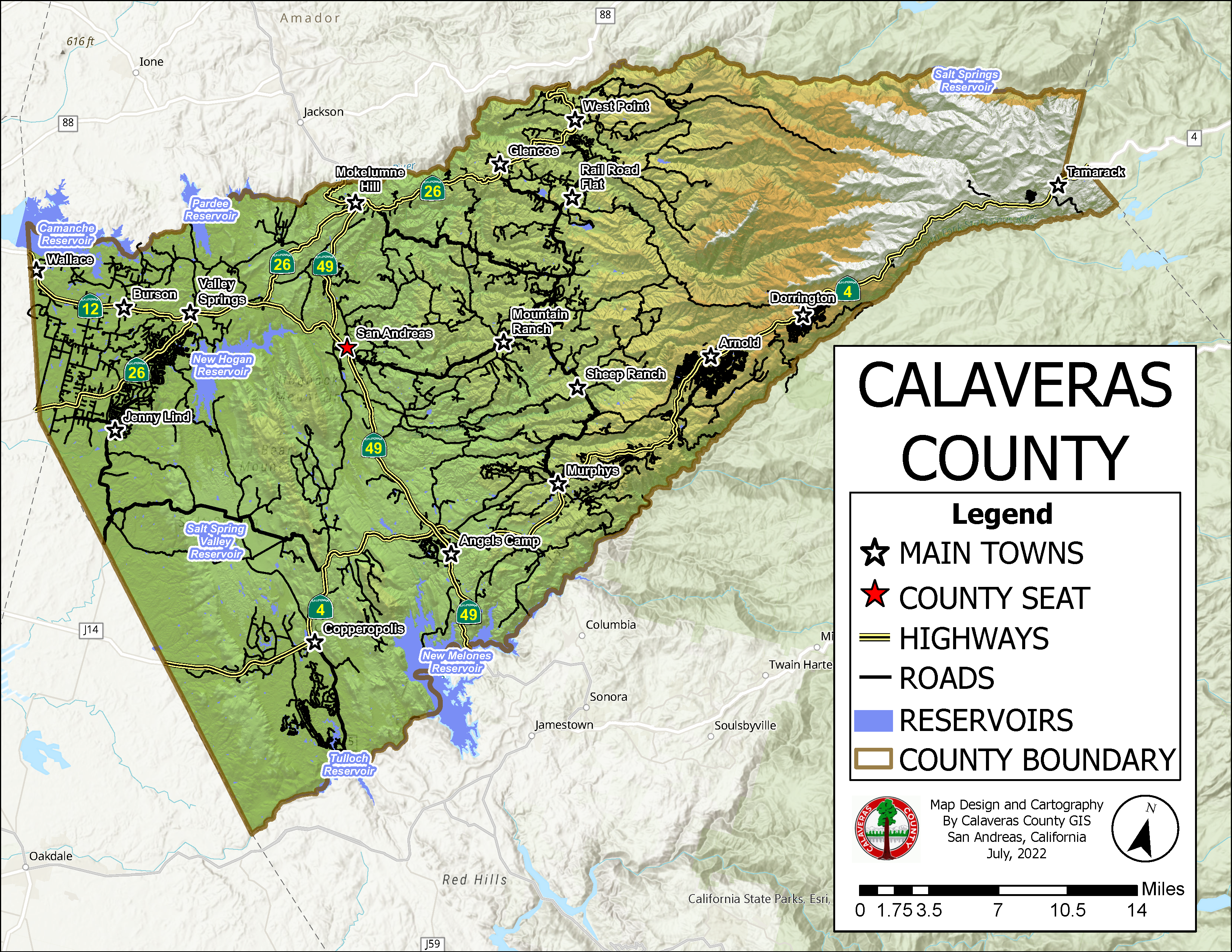 Calaveras County Map